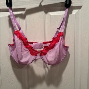 Victoria's Secret Purple Bra with Red Lace